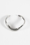 Pulsera rígida wavy acero plateado