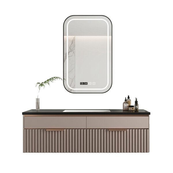 CONJUNTO DE BAÑO HABITARE MODELO SY2018-60 / MUEBLE + BACHA + ESPEJO C/ LUZ LED Conjunto De Baño Habitare Modelo Sy2018-60 / Mueble + Bacha + Espejo C/ Luz Led