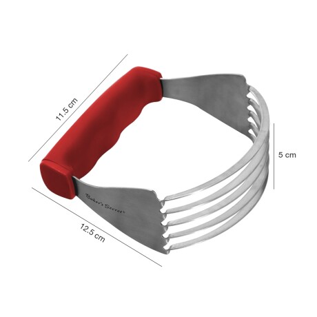 Estribo Mezclador Amasador Acero Inox p/Masas Baker's Secret Rojo