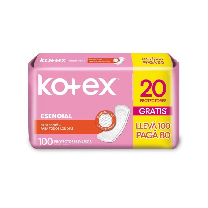 KOTEX PDIARIO ESENCIAL80+(20 GRATIS) única