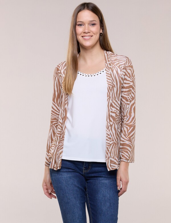Cardigan Twofer 2 En 1 TOSTADO/MULTI