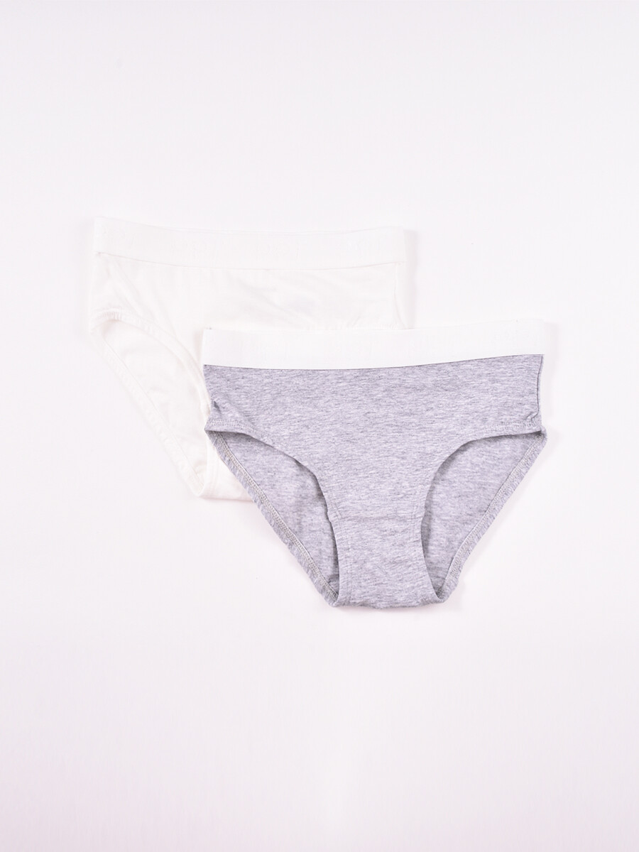 PANTY TEEN PACK X 2 - GRIS MELANGE M 