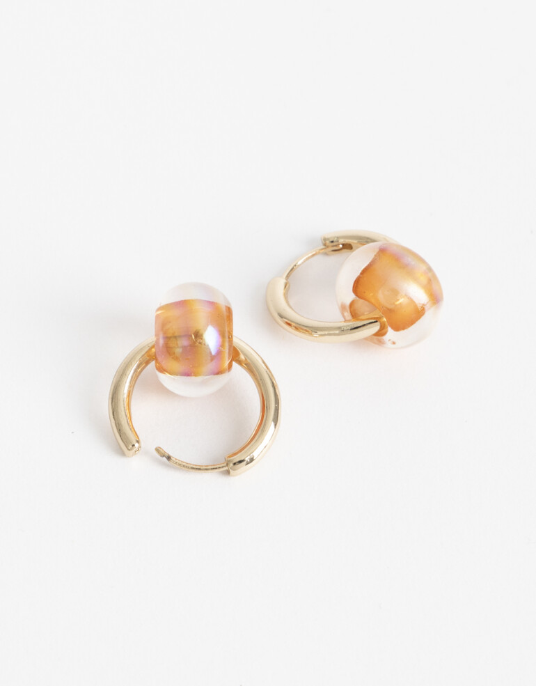 Aros Argollas Special Price Argolla Con Charm Ruedita - Dorado