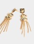 Aros Colgantes Largos Metal diferenciado Aros Colgantes Largos De Metal - Dorado