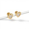 Caravanas Corazón de oro - Oro bajo - Nácar- CA8046 conpiedra