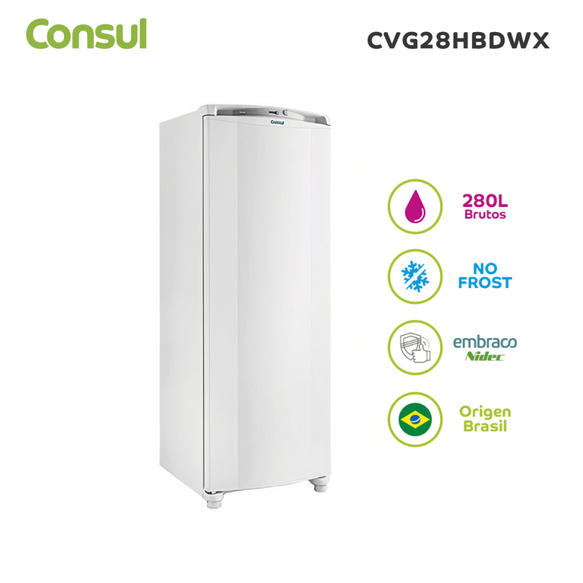 Freezer vertical CVG28HBDWX Consul 