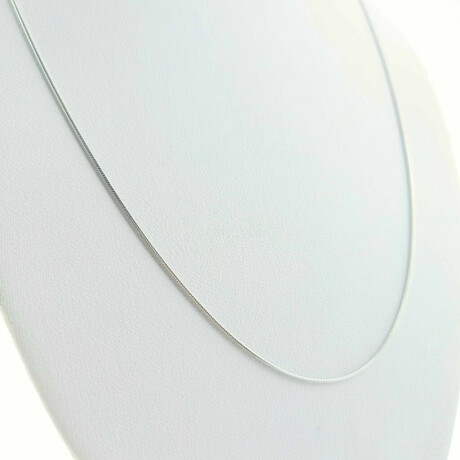 Cadena de Plata Rodinada Modelo Cola de Raton Largo 40 cm