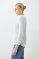 Sweater cinta con ruedo curvo verde agua