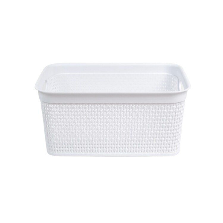 CAJA ORGANIZADORA SIMIL RATAN SIN TAPA 7,5 LTS BLANCO