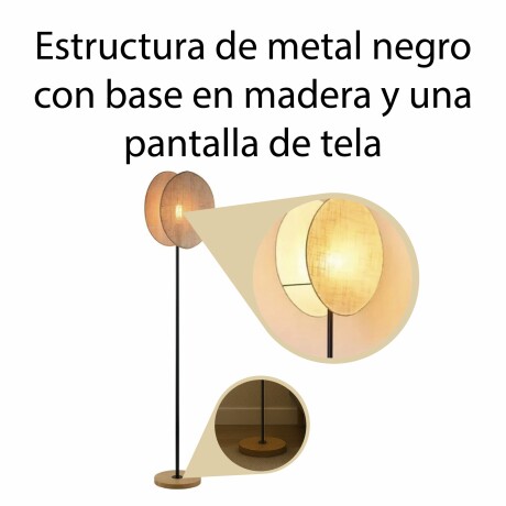 Lámpara De Pie Madera Pantalla Tela Beige Estilo Nórdico Beige