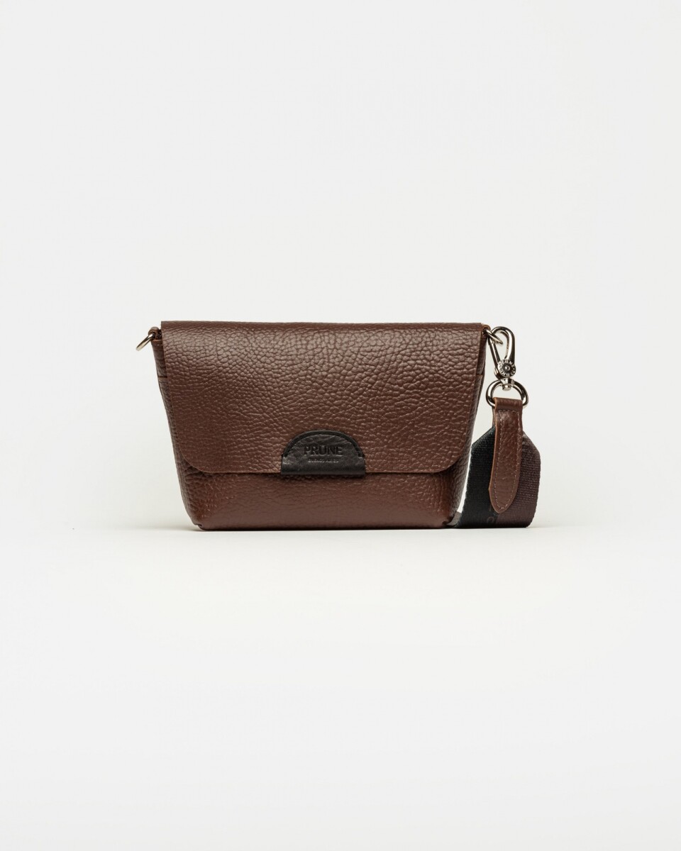 Mini bag Nina en cuero graneado - Marron 