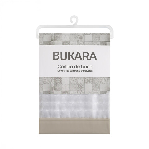 Cortina Baño con Transparencia Bukara con Argollas 180 x 180 cm BEIGE