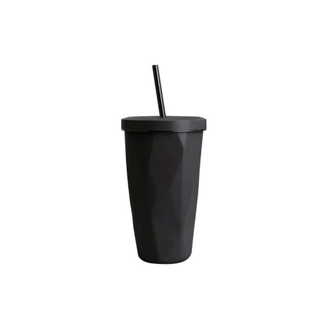 Vaso facetado térmico con sorbito Negro