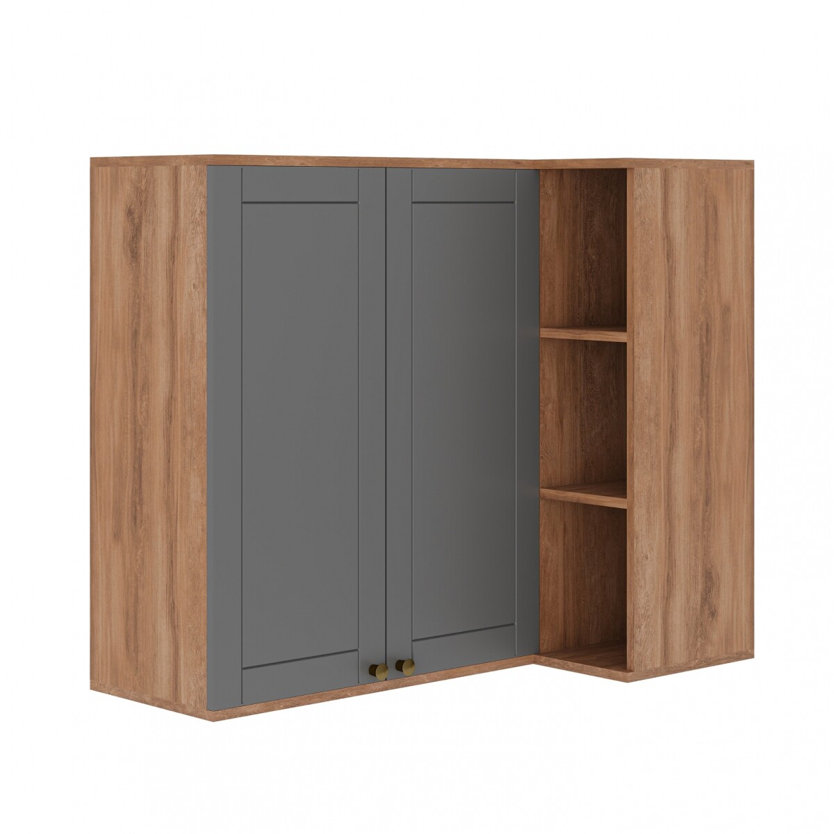 Aéreo Esquinero Americana 80cm 2 Puertas Gris 