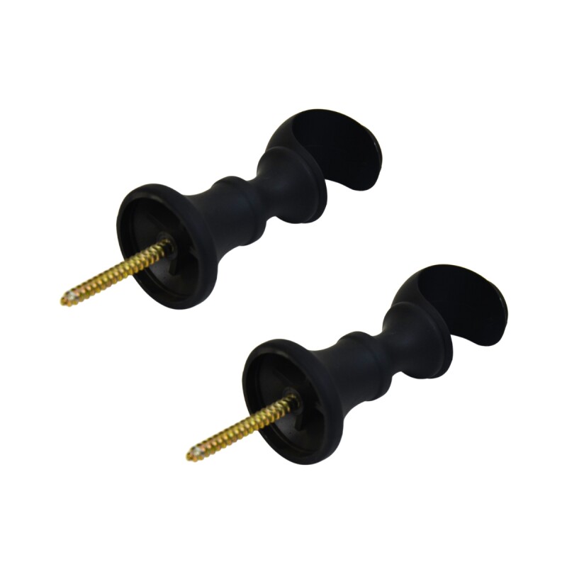 Barrote cortina de metal 1,5 m + 2 Soportes NEGRO