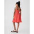 CROCHET WOVEN DRESS FIRE CORAL