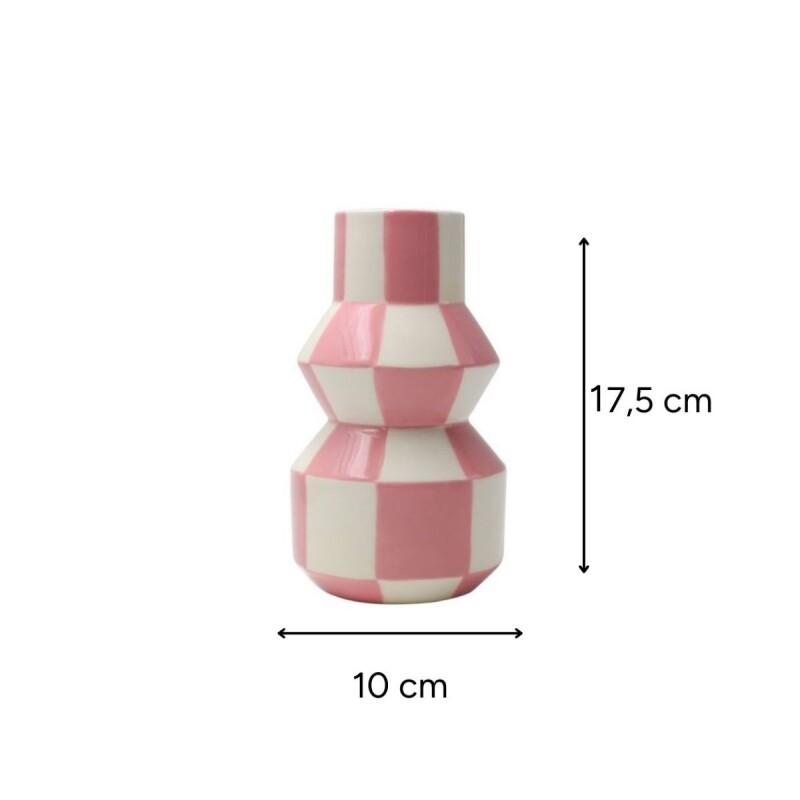 Florero de cerámica Celestino Squares&Stripes
