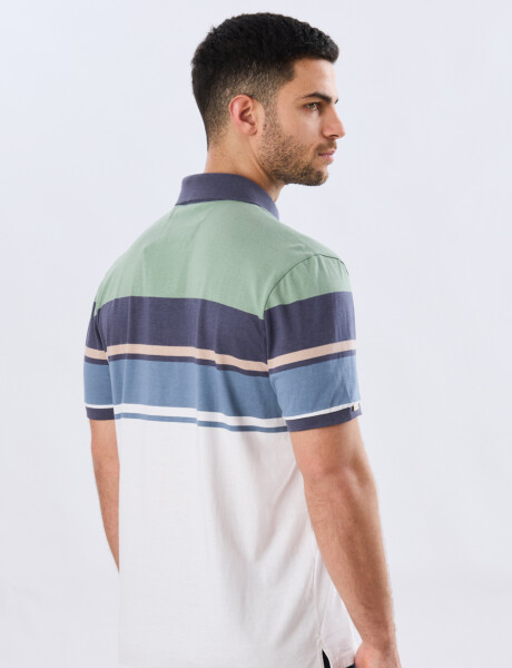 REMERA POLO RAYADA JERSEY Verde