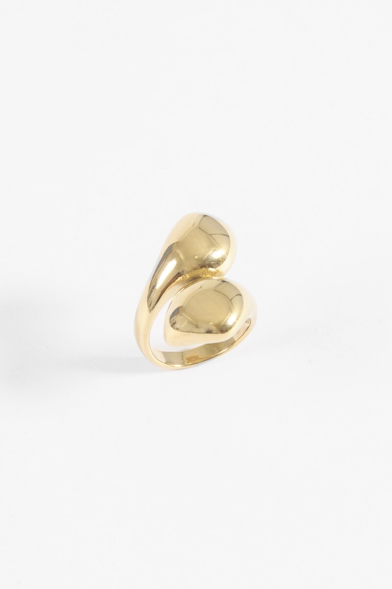 Anillo acero bold dorado