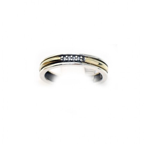 Anillo en Oro y Plata 925 con Zirconias Anillo en Oro y Plata 925 con Zirconias