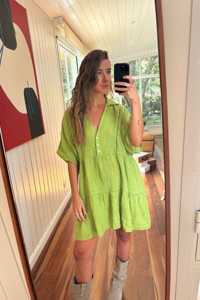 Vestido Castello Verde Pistacho