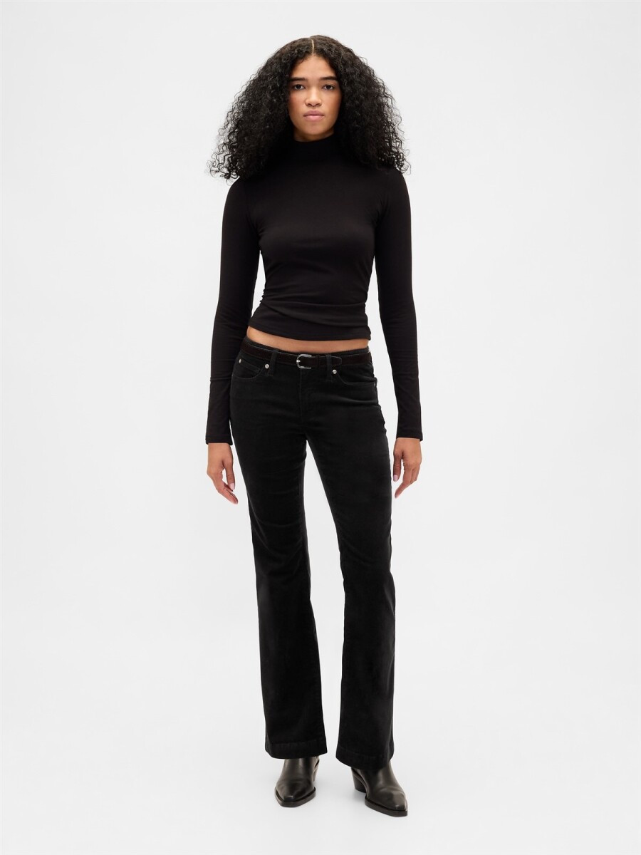 Jean Long And Lean Pana Mujer - Black Cord F11 