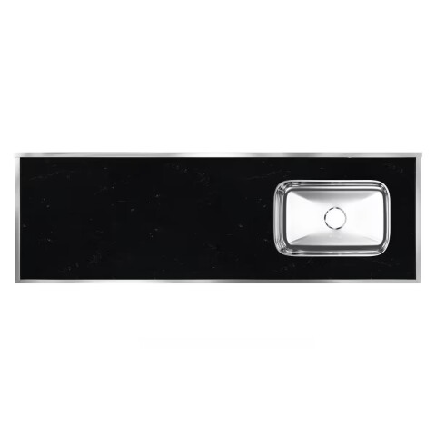 Mesada c/pileta inox 160cm Negra Derecha Forminox Mesada C/pileta Inox 160cm Negra Derecha Forminox