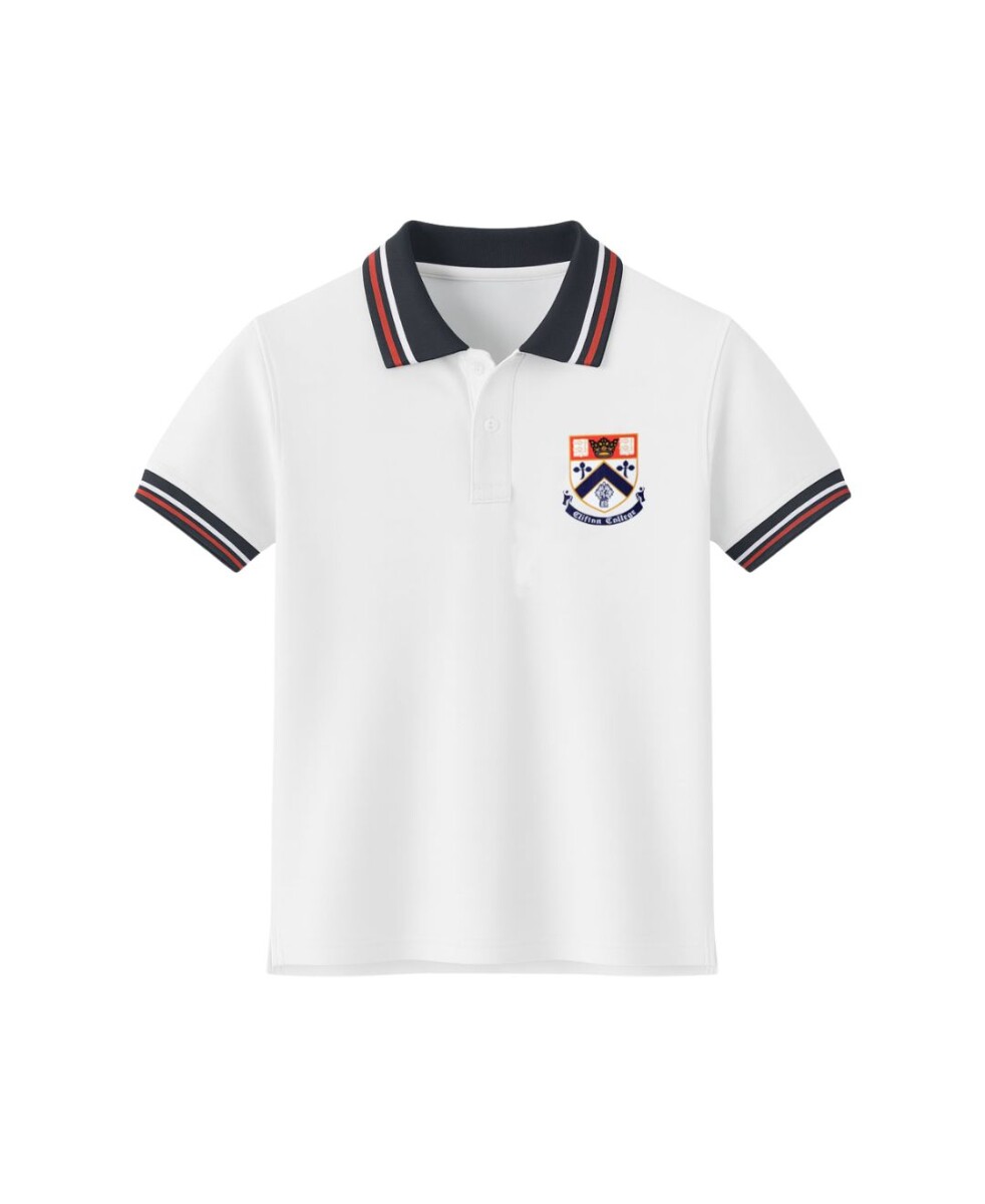 Remera Polo manga corta Clifton College - Blanco 