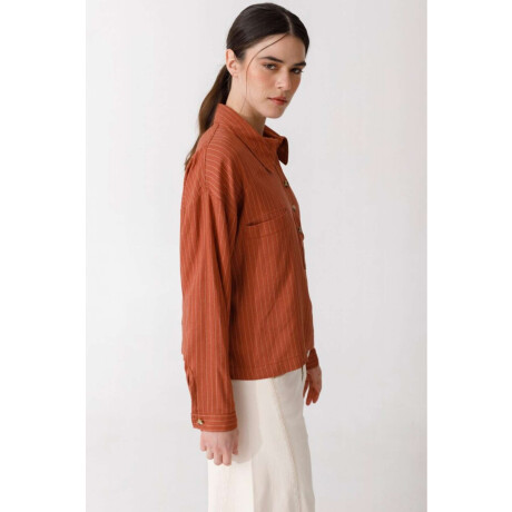 Blusa Polo Linen Rayas Terrac