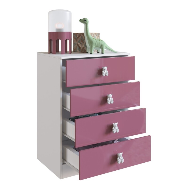Cómoda Cajonera 4 Cajones Mueble Infantil Flex Rosa/celeste Cómoda Cajonera 4 Cajones Mueble Infantil Flex Rosa/celeste