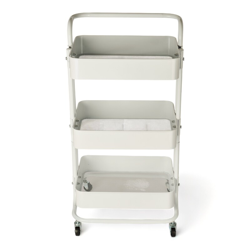 Carrito Rack Multiusos Organizador 3 Estantes 100% Metal Blanco