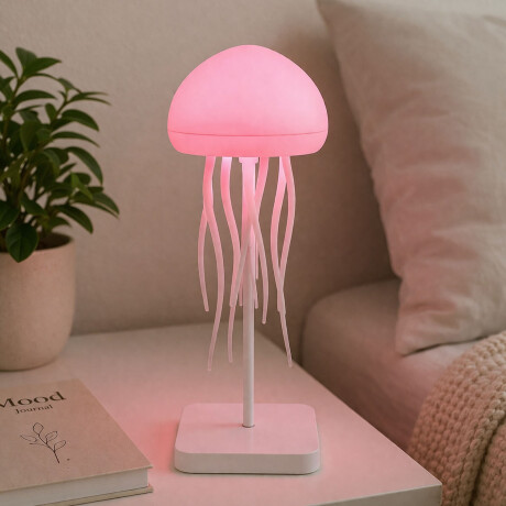Lámpara Medusa LED Multicolor USB Con Movimiento Recargable Blanco