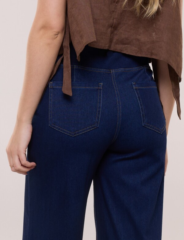 Jegging Estilo Palazzo Con Cintura Elástica JEAN OSCURO