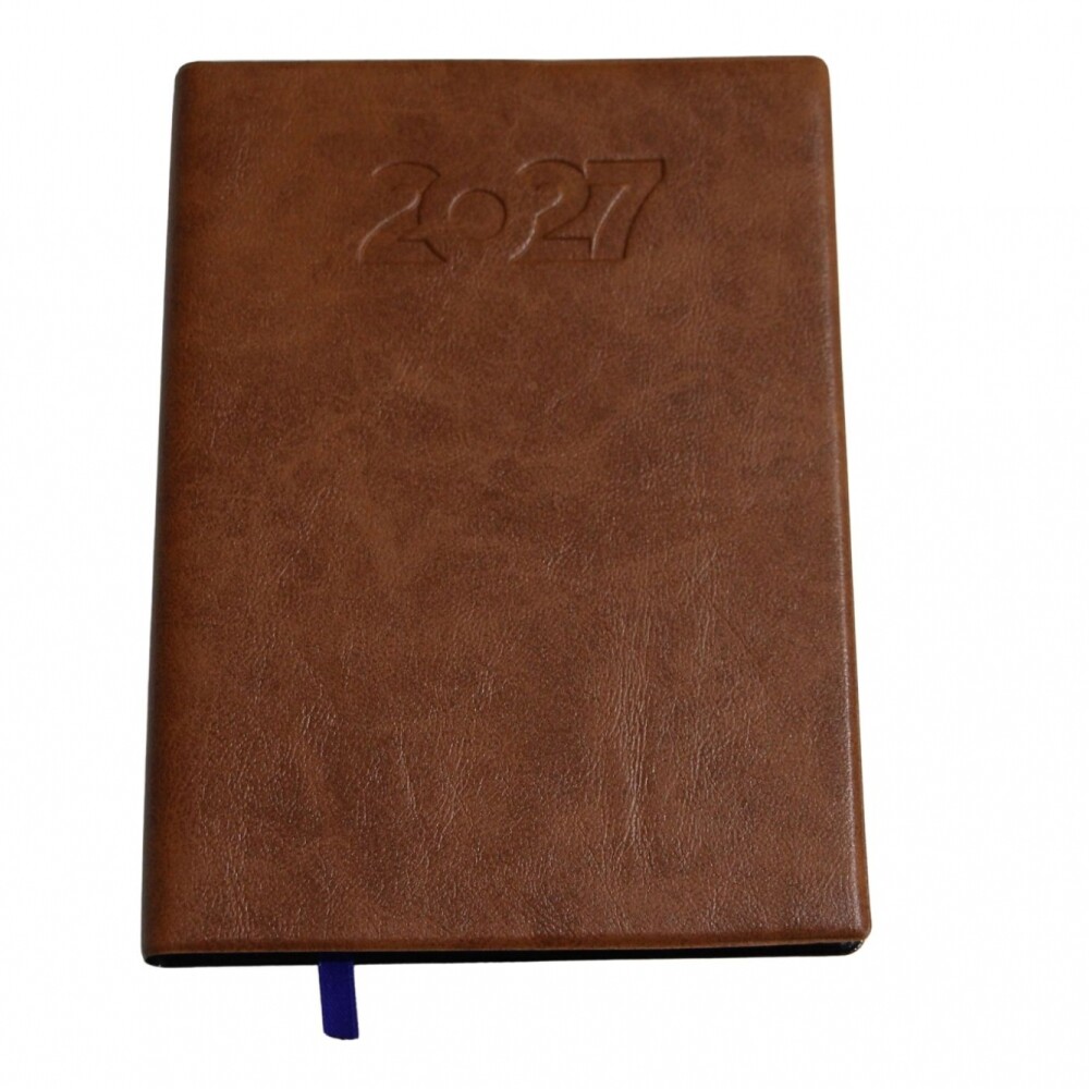 AGENDA ABEZETA 211 CLASICA MEDIUM TAPA FUNDA SEMANA A LA VISTA COLOR MARRON