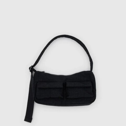 Cartera bolsillos al frente tipo cargo correa corta Black