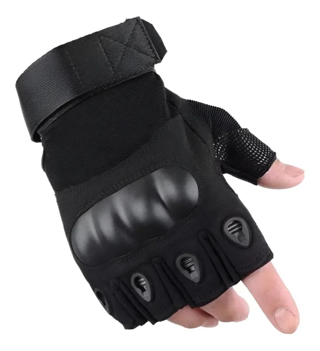 Guantes Tácticos Para Airsoft Gym Caza - negro 