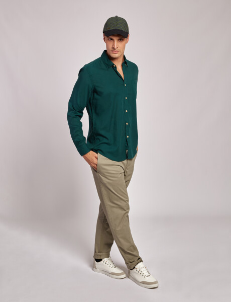 Camisa m/l lisa verde