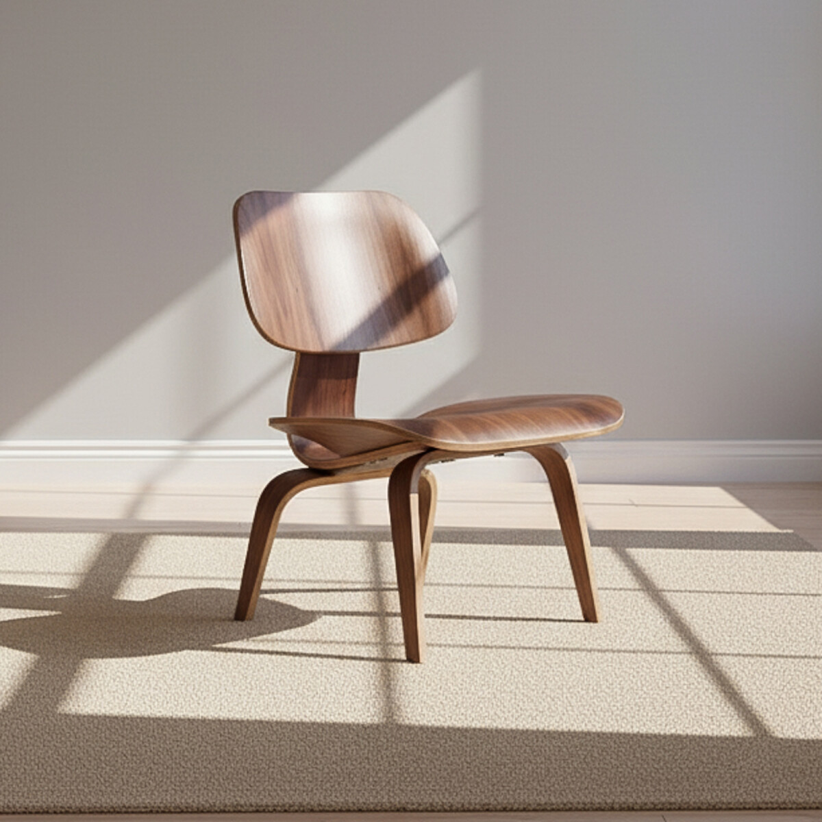 BUTACA LCW - MADERA MARRON ESTILO EAMES NOGAL 