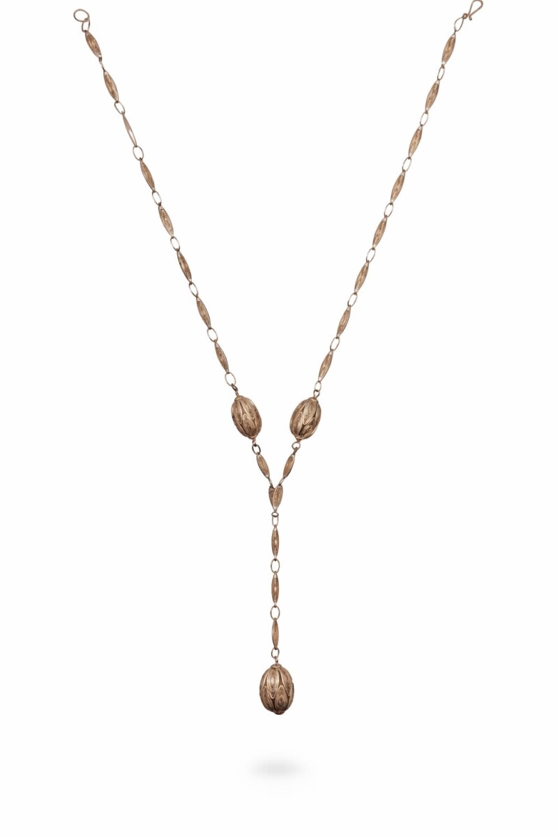 Cadena almendras / dijes oval - Plata 925 - Sin Piedra - CD3526 - sinpiedra 