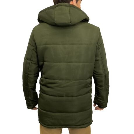 Campera Parka De Hombre Uzspace C/ Capucha Invierno Verde