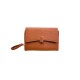Billetera corta con broche Marron