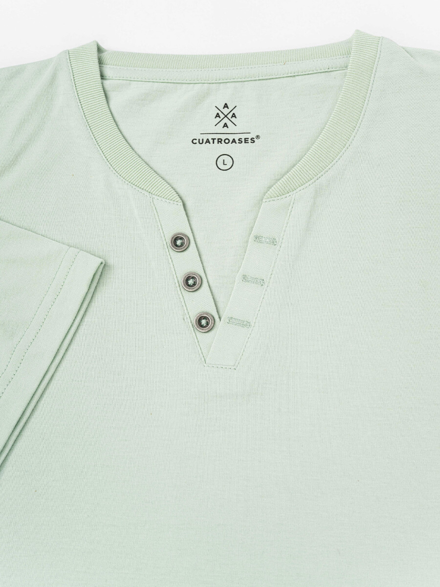 T-shirt m/c botones - verde claro 
