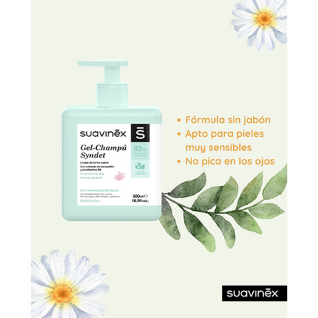Gel Shampoo Syndet Sin Jabón p/Piel Pelo Bebé Suavinex 300Ml Verde