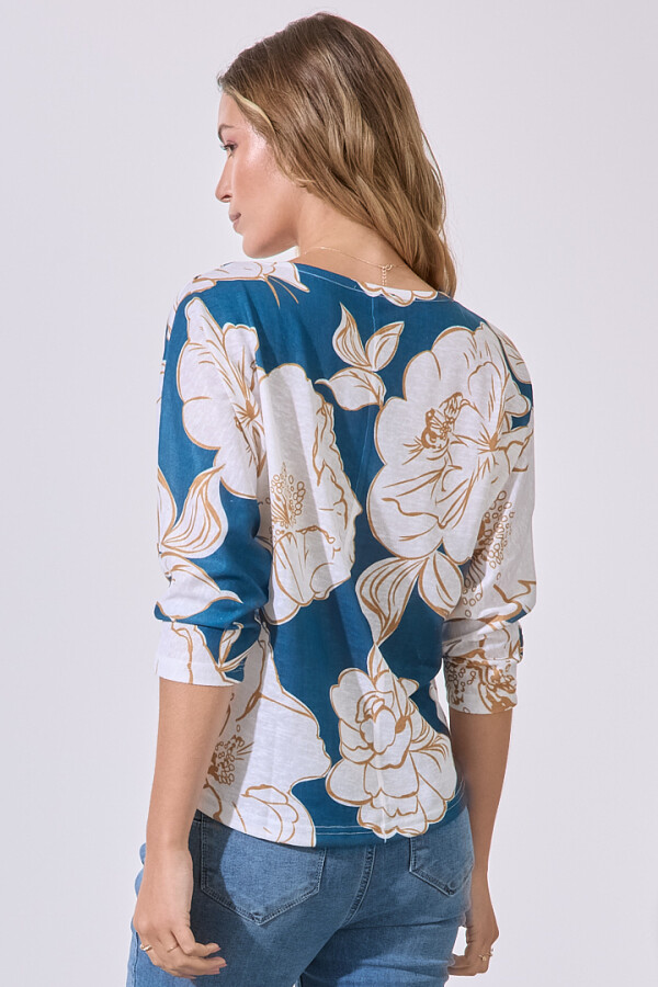 Blusa Tejida Print PETROLEO