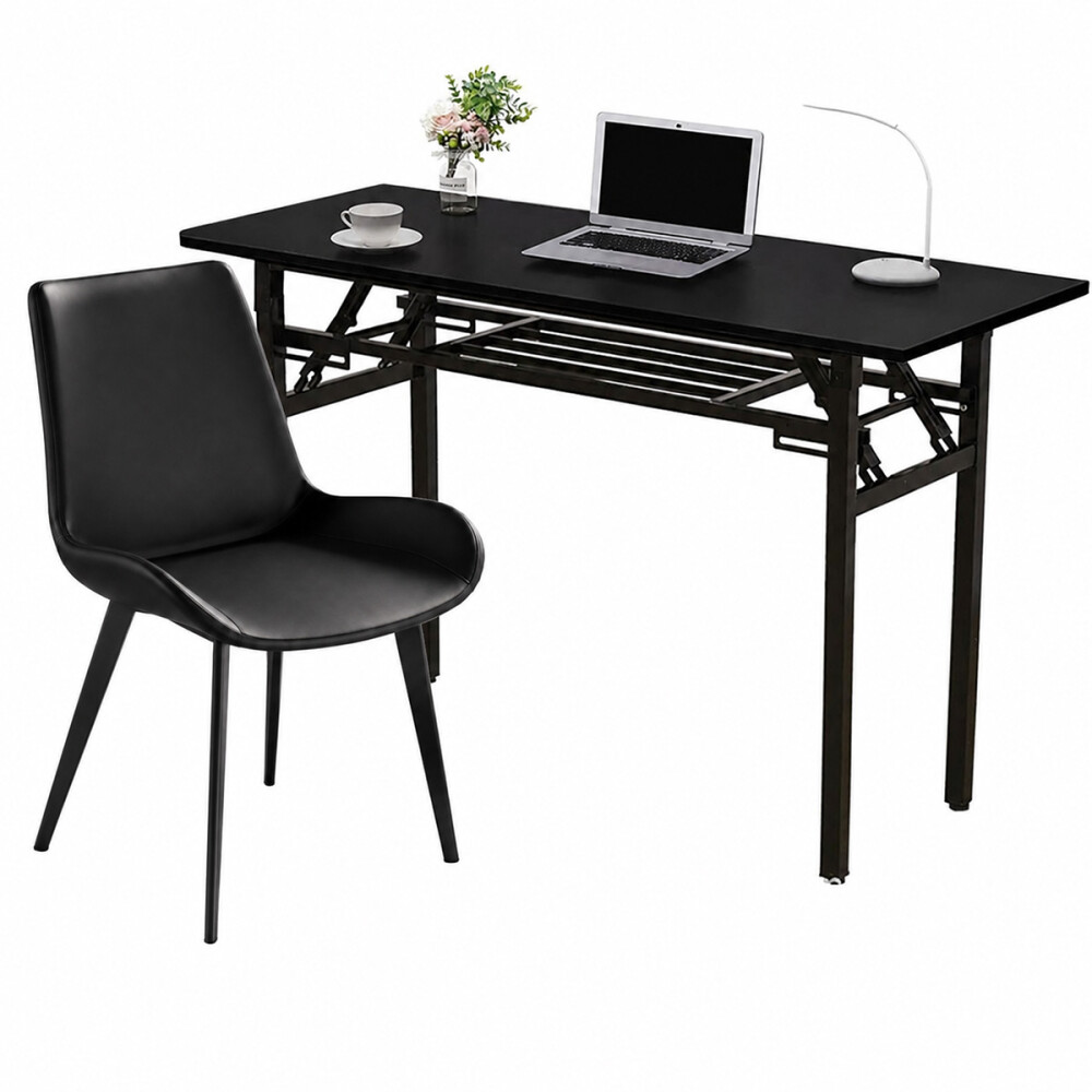 Escritorio Plegable Noffice 120x40 Cm Con Silla Incluida Negro