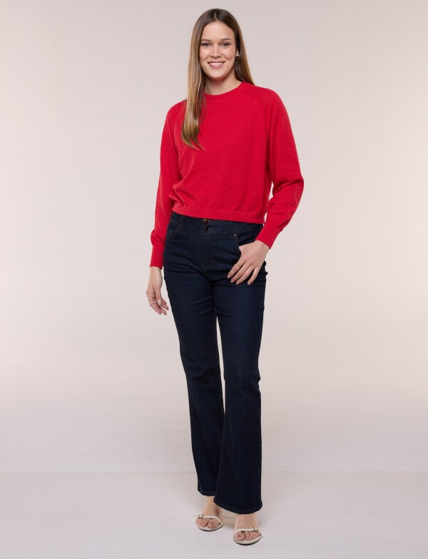 Buzo Cropped Tejido Texturizado ROJO