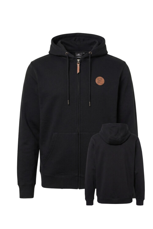 Campera O'Neill Full Zip Leather Patch Negro