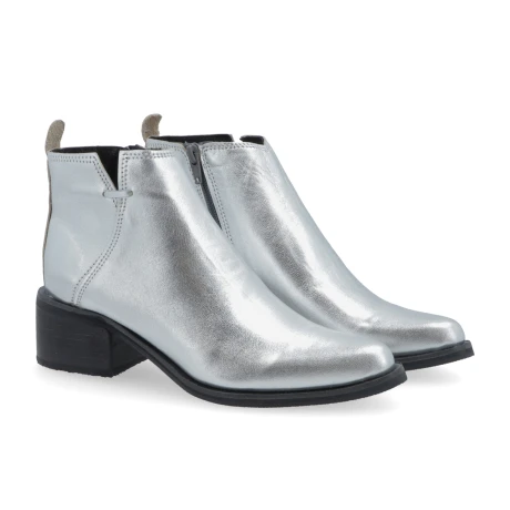 BOTA CUERO PAVIA PLATEADO