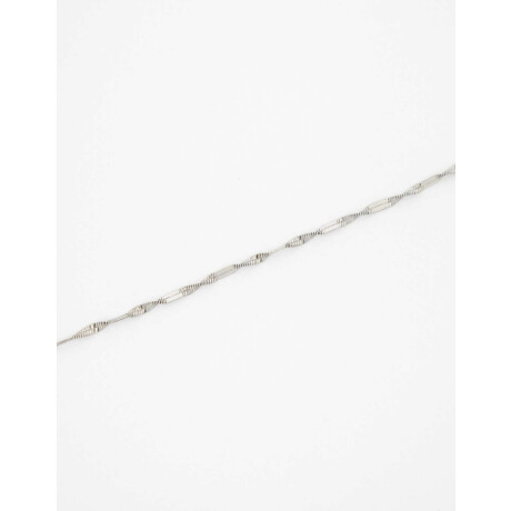 Pulsera Flexible Metal Torzada Plateado Rodio