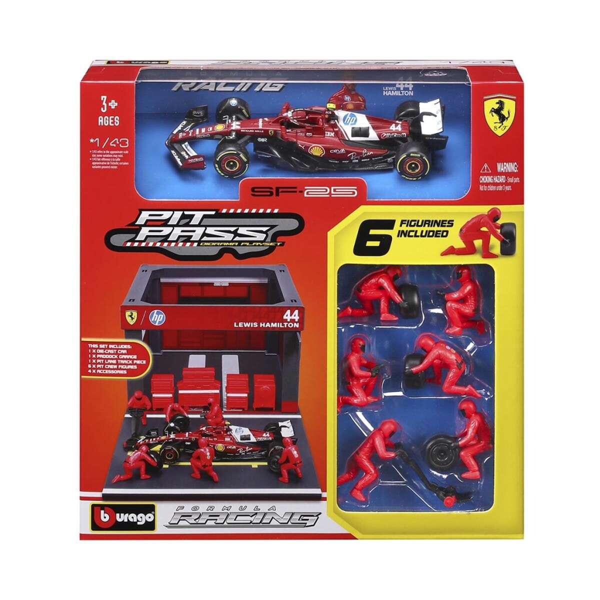 Parada En Pit Stop Bburago Formula 1 Ferrari Lewis Hamilton - Escala 1:43 